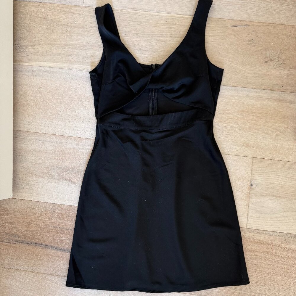 Princess Polly Black Mini Dress Womens 4 Bodycon Corset Style Little Black Dress